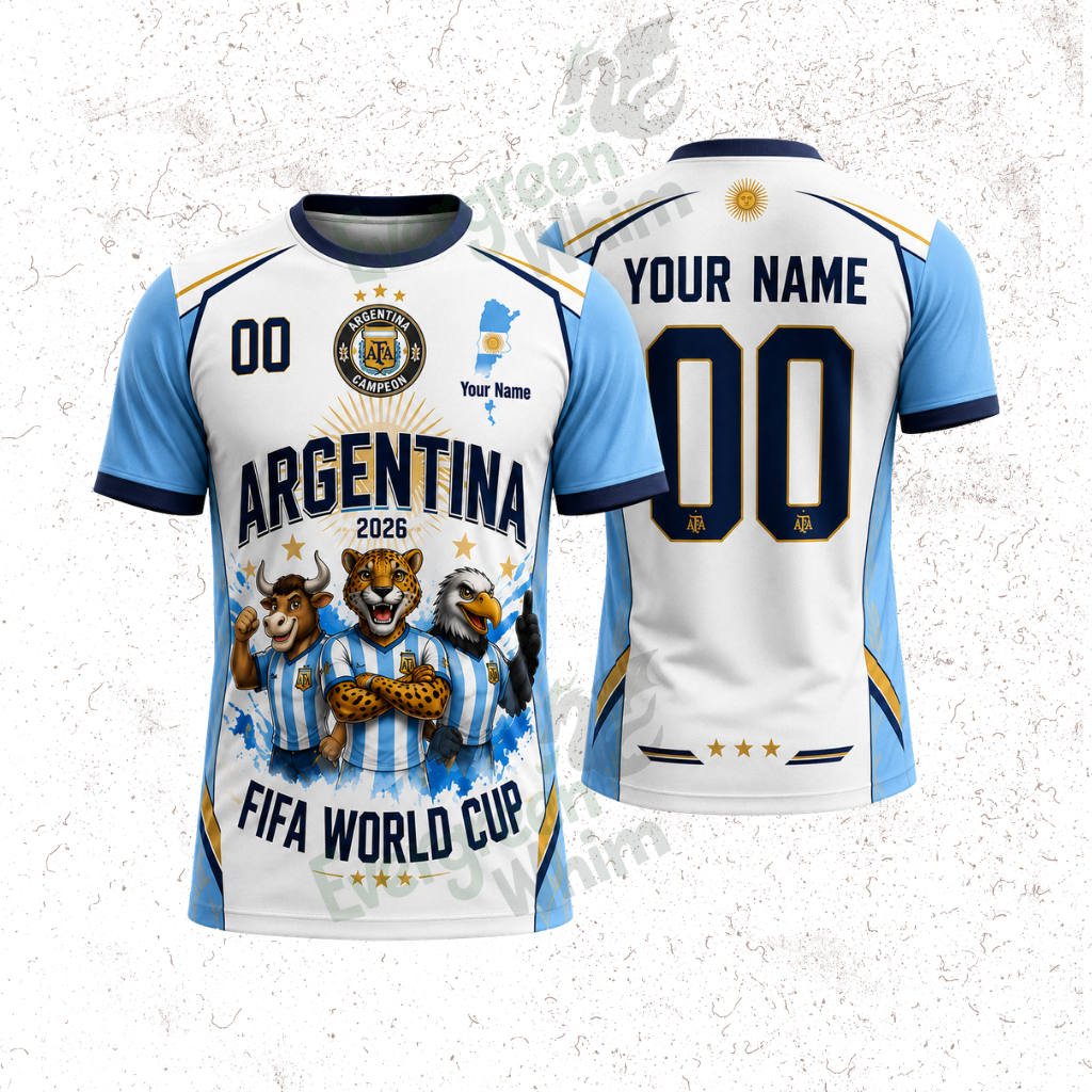 Custom Argentina World Cup 2026 3D Shirt Custom Argentina World Cup 2026 3D Shirt