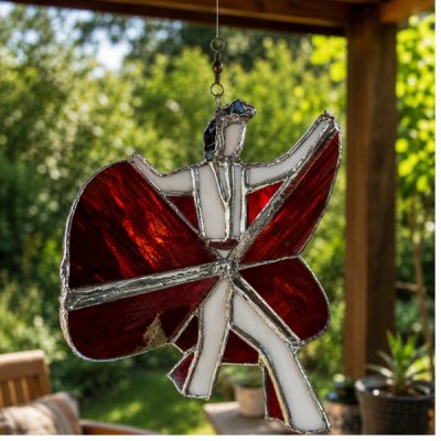 Dancing King Lady Stained Glass Suncatcher