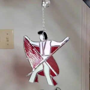 Dancing King Lady Stained Glass Suncatcher photo review