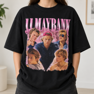JJ Maybank Vintage Collage T-Shirt, Retro Pink Graphic Tee, Fan Inspired Shirt