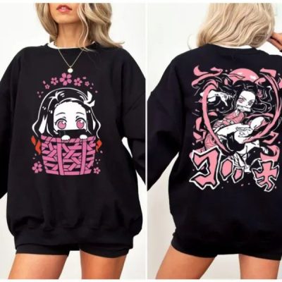 Demon Slayer Kamado Nezuko Sweatshirt, Dm Anime Hoodie, Kimetsu No Yaiba Manga Shirt, Unisex Sweater Pullover Tee