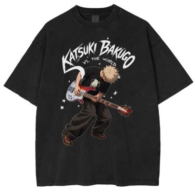 Bakugo vs The World MHA Vintage Graphic Shirt My Hero Legends Anime Manga Sweatshirt Hoodie Anime Fan Gifts