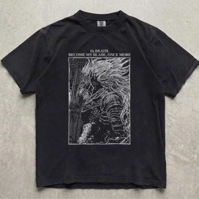 Unisex Elden Ring Maliketh The Black Blade "O Death Become My Blade" Oversized Graphic Tee