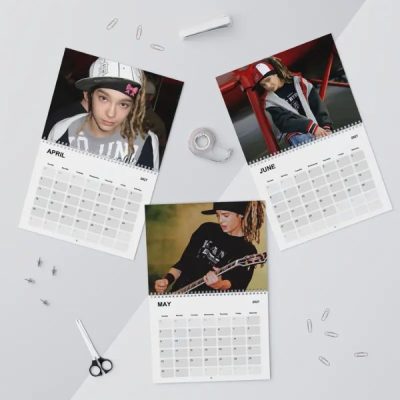 Tom Kaulitz 2027 Wall Calendar, A Year of Tom Photo Calendar, 2000s Rock Music Fan Collectible, Spiral-Bound Celebrity Calendar Gift