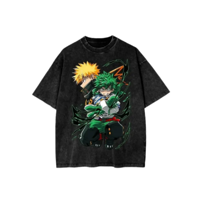 Deku & Bakugo Hero Duo, My Hero Academia Shirt, Anime Shirt, Vintage T-Shirt, Anime Merch, Anime Graphic Tee, Unisex Cotton Crewneck T-Shirt Menswear Womenswear Underwear Streetwear Top versatile short sleeve