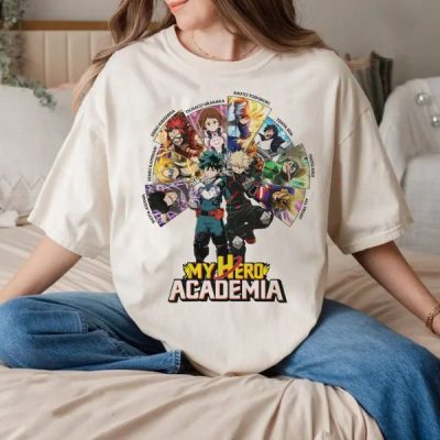 Vintage MHA Characters Graphic Shirt My Hero Legends Anime Manga Sweatshirt Hoodie Anime Fan Gifts