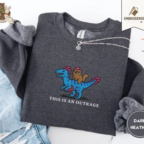 Embroidered Princess Donut and Mongo Shirt, Dungeon Crawler Carl Tee Fantasy Book Reader Geeky Cat Lover Tshirt Donu Mongo Bookish Merch