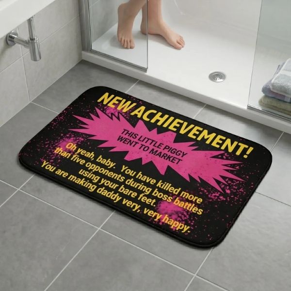 Dungeon Crawler Carl Inspired Bath Mat, New Achievement Doormat, This Little Piggy, Funny Father's Day Gift, LitRPG Decor