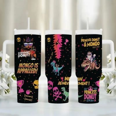 Princess Donut And Mongo 40oz Tumbler, Dungeon Crawler Carl Stainless Tumbler