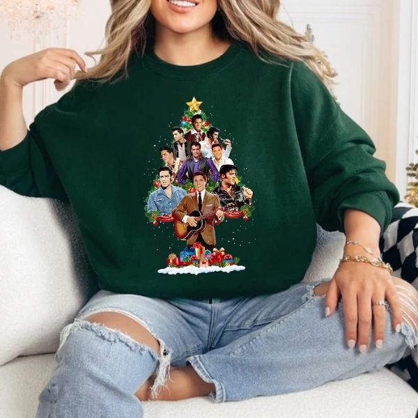 Elvis Presley Christmas Tree Shirt, Elvis Presley Merry Christmas Shirt