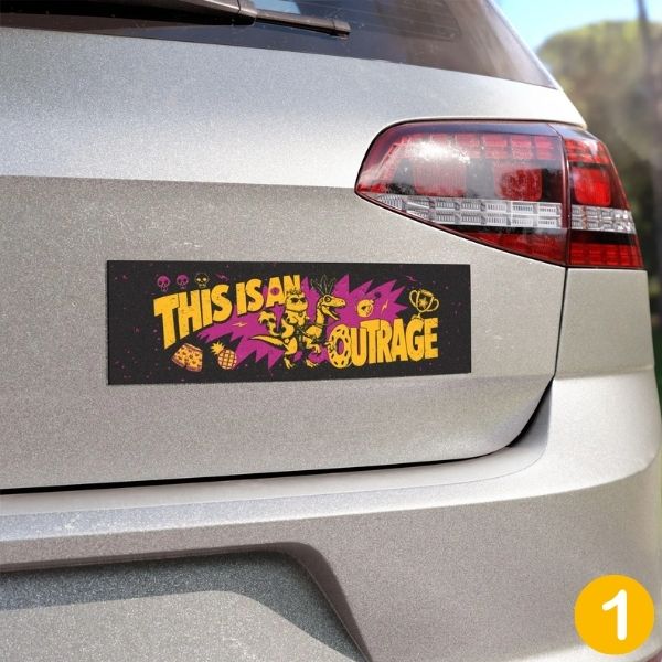 This Is An Outrage Car Magnet, Dungeon Crawler Carl Car Accessories, Sci Fi Car Sticker, DCC Fan Decor, Funny Bookish Gift