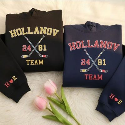 Embroidered Team Hollanov Sweatshirt, Hockey Romance Sweatshirt