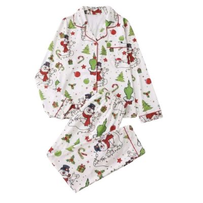 The Grinch Christmas Cartoon Snowman Pajama Set