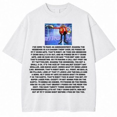 Funny Shadow the Hedgehog Announcement Quote Ver 2 Shirt