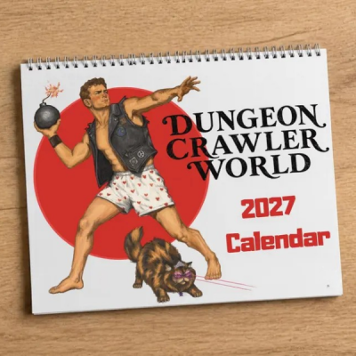 Dungeon Crawler Carl 12 Month 2027 Wall Calendar Illustrated Artwork DCC Book Themed Spiral Bound Desk Callendar