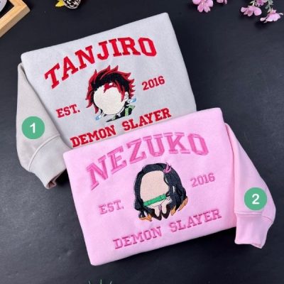 Embroidered Anime Demon Slayer Shirt