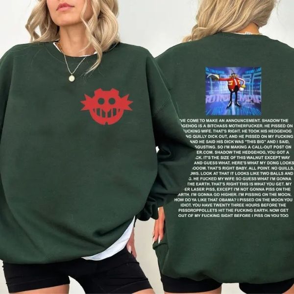 Funny Dr Eggman 2 Sides Sonic Shirt