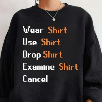 Runescape Inventory Menu Graphic Tee, Retro Pixel Gamer Shirt, Unisex Sweatshirt Hoodie