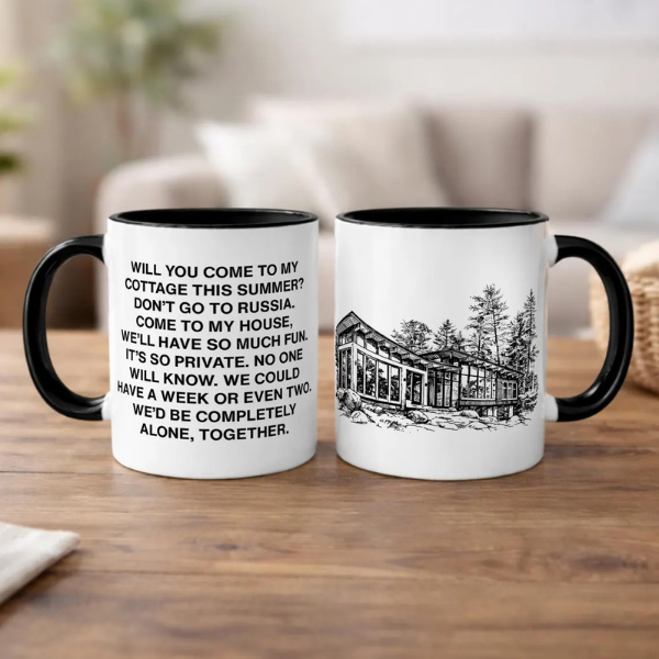 Will You Come to My Cottage Mug, Heated Rivalry Inspired Hockey Romance Accent Mug