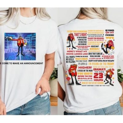 Funny Shadow the Hedgehog Announcement Quote 2 Sides Shirt