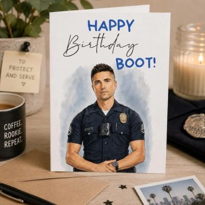 The Rookie Tim Bradford Birthday Card – Happy Birthday Boot! | Funny folding card for fans of the series | Gift for The