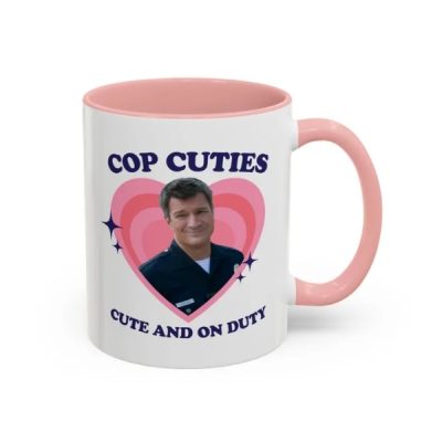 Cop cuties, cute n' on duty fan girl Mug, John Nolan Cop Cuties Accent mug, Cop Cuties Mug