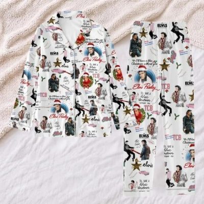 Retro Elvis Presley Pajamas, Elvis Presley Christmas Pajamas
