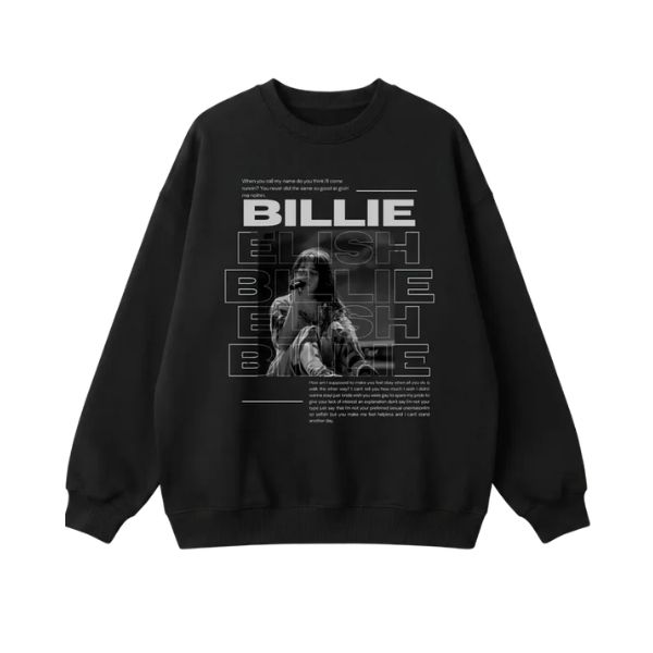 Billie Eilish Grid Black Oversized Shirt