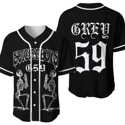 Custom Name & Number New Unisex Suicideboy Grey Day Tour Concert Baseball Jersey